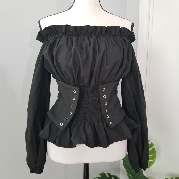 Off the shoulder corset blouse S/M steampunk top - Picture 1 of 4